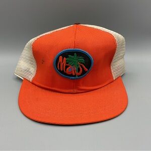 Vintage Maui Hawaii Orange  Mesh Snapback Trucker Hat